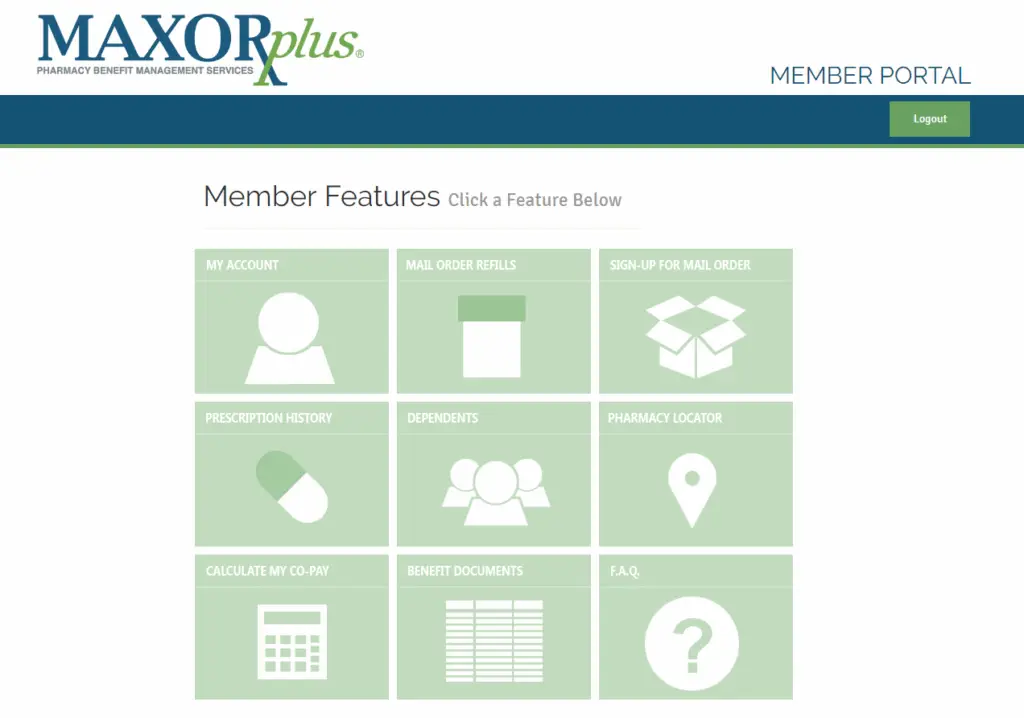Member portal screenshot